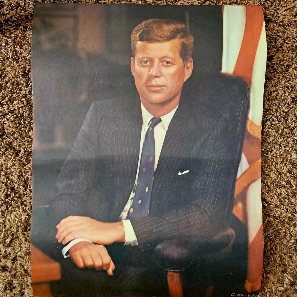 1960 Vintage Poster PRESIDENT KENNEDY Vintage Portrait